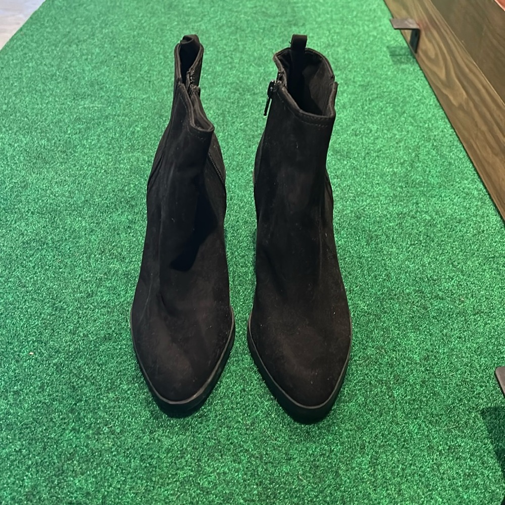 Black suede ankle booties